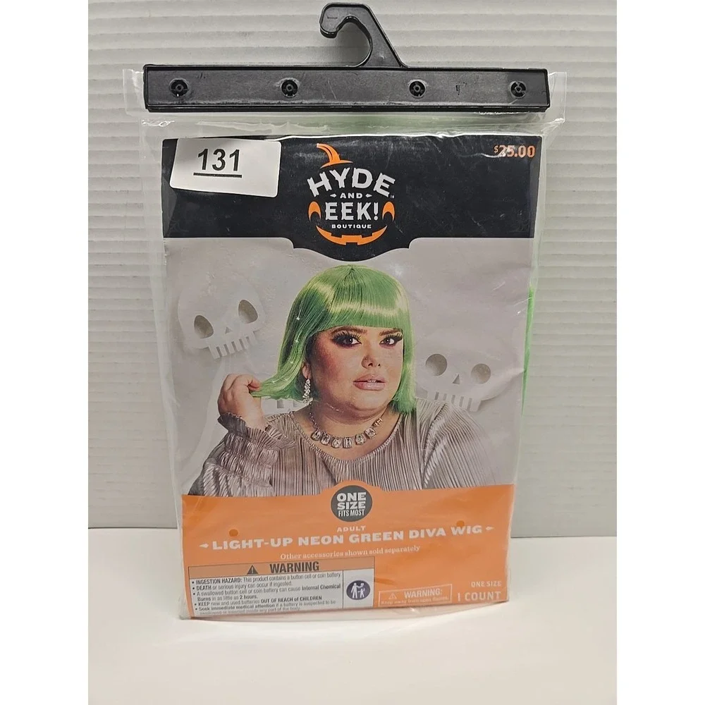 Hyde and Eek Boutique One Size‎ Fits Most Adult Light-Up Diva Wig Neon Green